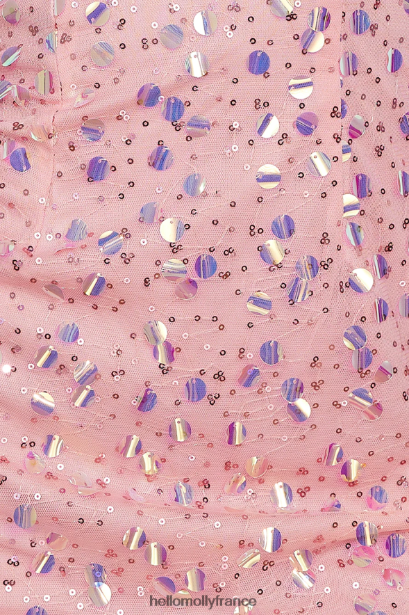 Hello Molly vêtements Light It Bright - Mini robe à sequins rose 40222H1589