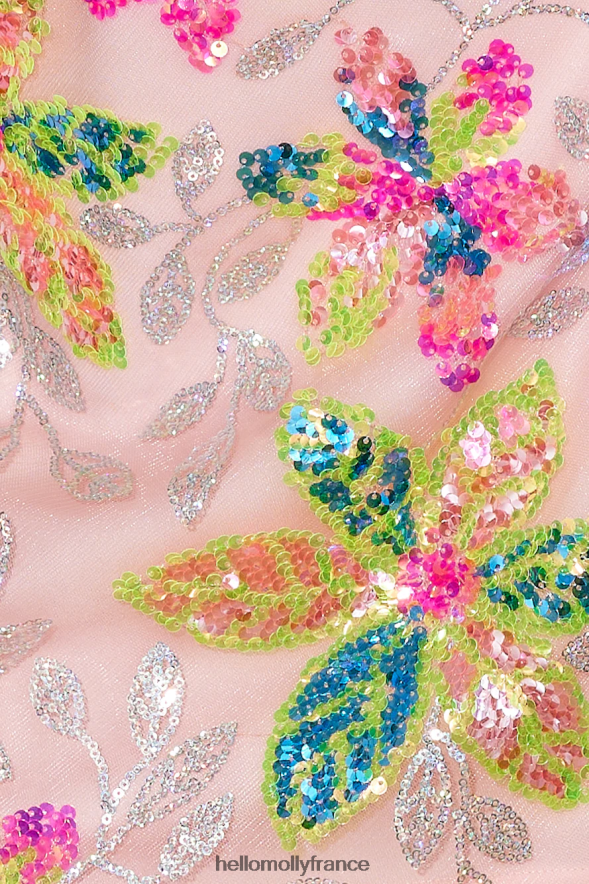 Hello Molly vêtements elle est un chef-d\'œuvre mini-robe à sequins rose 40222H1421