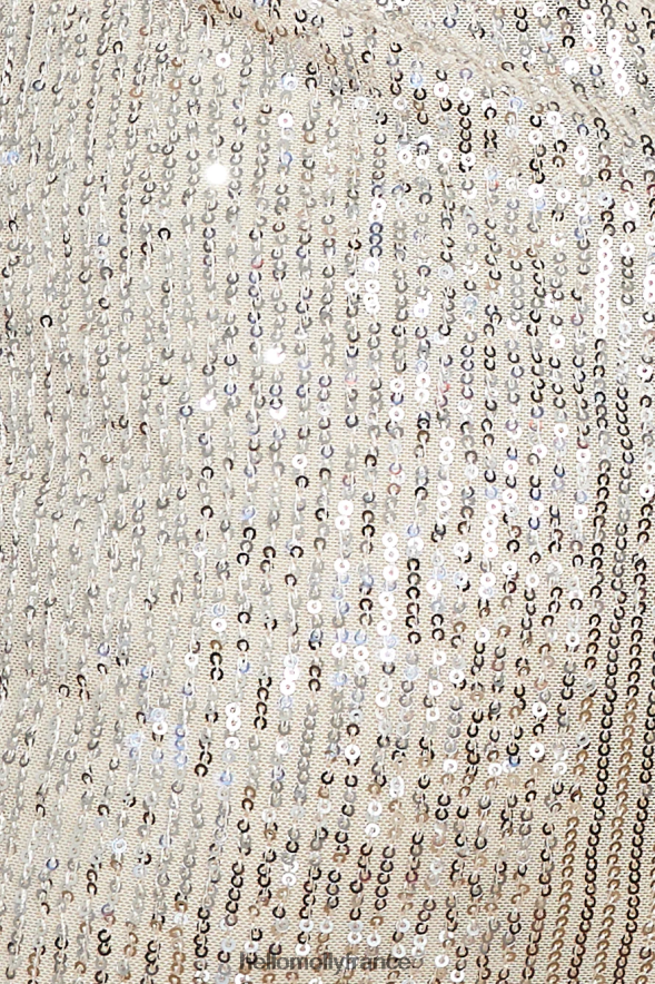 Hello Molly vêtements mini-robe à sequins pour fille amusante beige 40222H2215