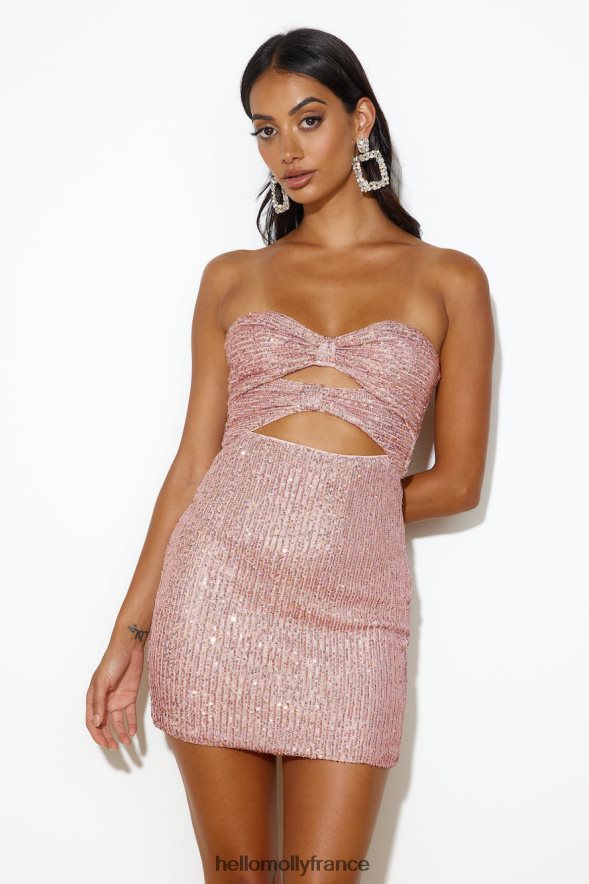 Hello Molly vêtements mini-robe à sequins étoiles les plus brillantes rose clair 40222H2434