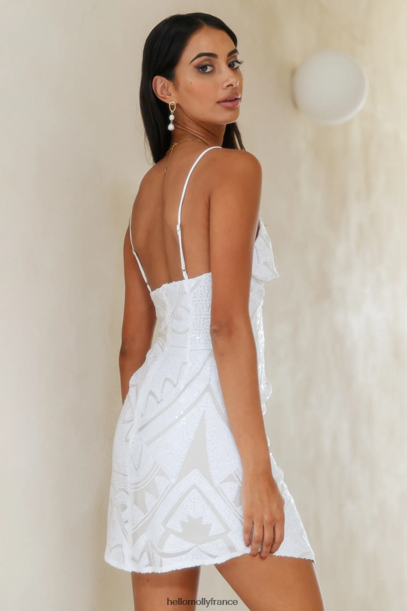 Hello Molly vêtements robe bébé fashionista paillettes blanches 40222H987