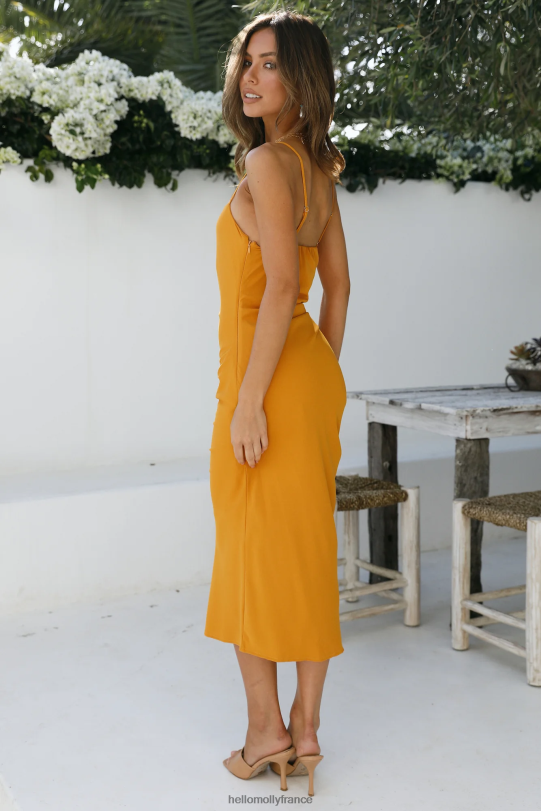 Hello Molly confession sincère robe midi moutarde vêtements 40222H7531