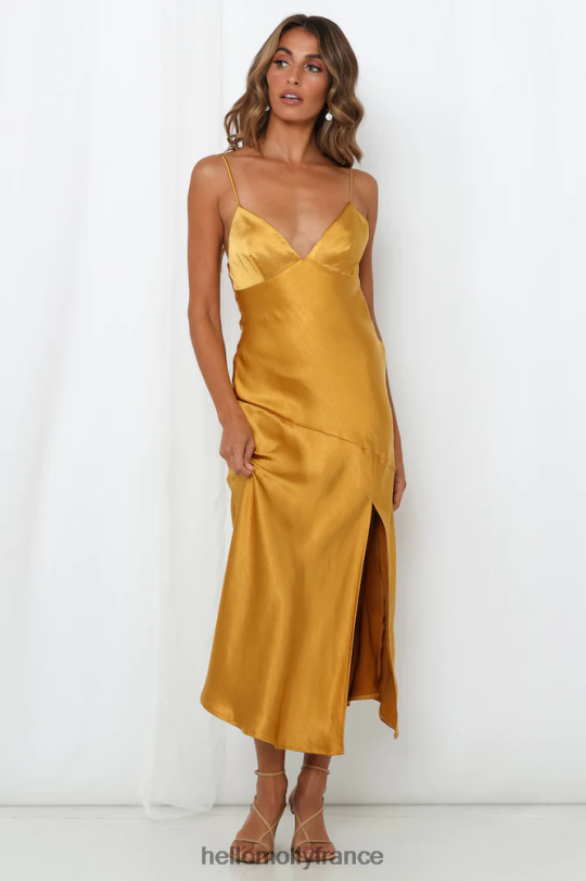 Hello Molly demander un ami robe midi moutarde vêtements 40222H7261