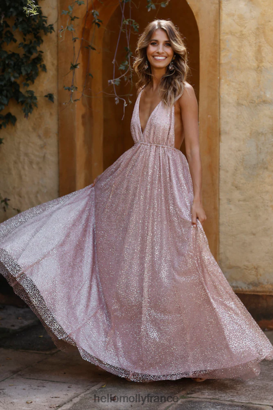 Hello Molly endroits parfaits robe longue bronze vêtements 40222H7322