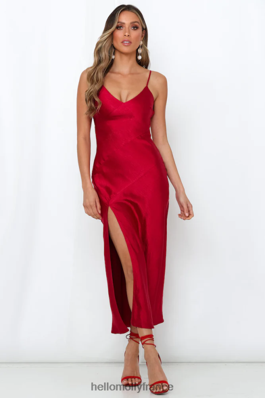 Hello Molly robe longue trèfles pourpres vin vêtements 40222H7249