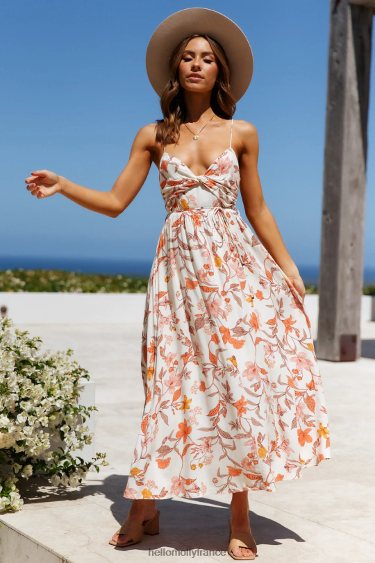 Hello Molly robe midi dame comme toi beige vêtements 40222H7425