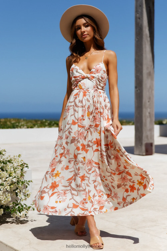 Hello Molly robe midi dame comme toi beige vêtements 40222H7425