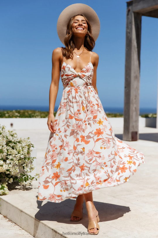 Hello Molly robe midi dame comme toi beige vêtements 40222H7425