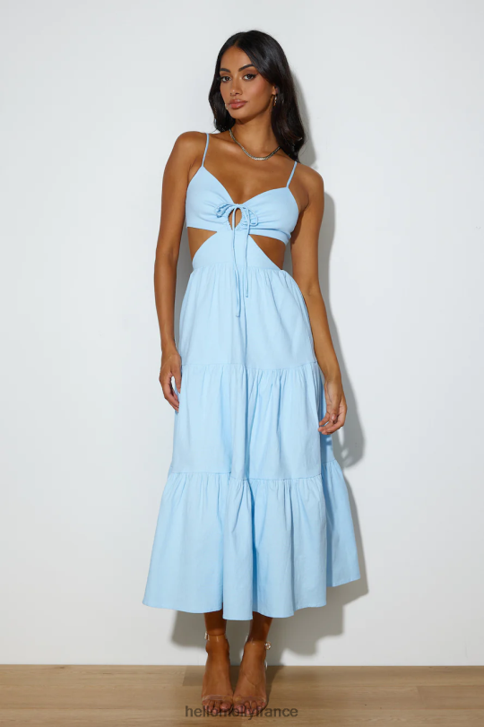 Hello Molly aimer son style robe longue bleue vêtements 40222H6229