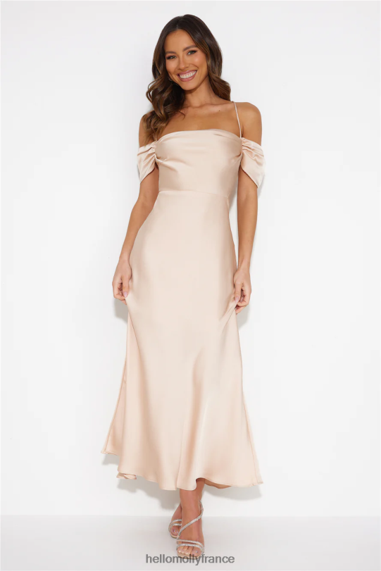 Hello Molly amant de l'amour robe longue en satin champagne vêtements 40222H5569