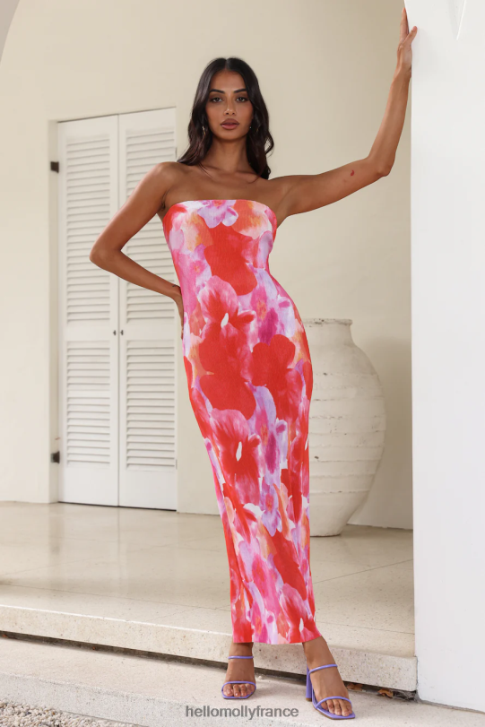 Hello Molly continue d'avancer robe longue rose vêtements 40222H5659