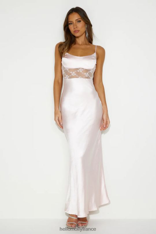 Hello Molly créer avec confiance robe longue en satin rose vêtements 40222H5729