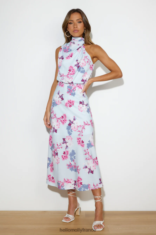 Hello Molly m'a fait chercher une robe longue en satin bleue vêtements 40222H5829