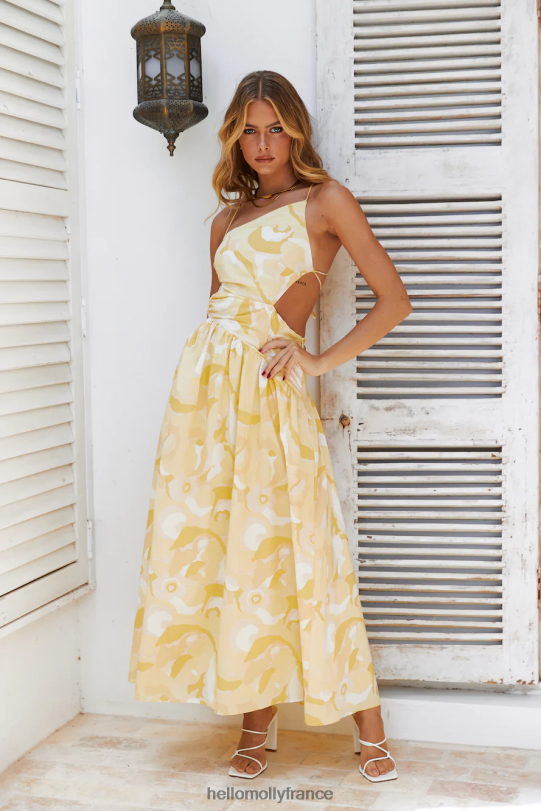 Hello Molly oeil sur toi robe longue jaune vêtements 40222H6061