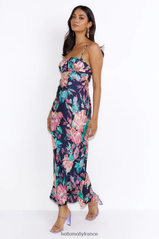 Hello Molly pas comme toi robe longue marine vêtements 40222H5833