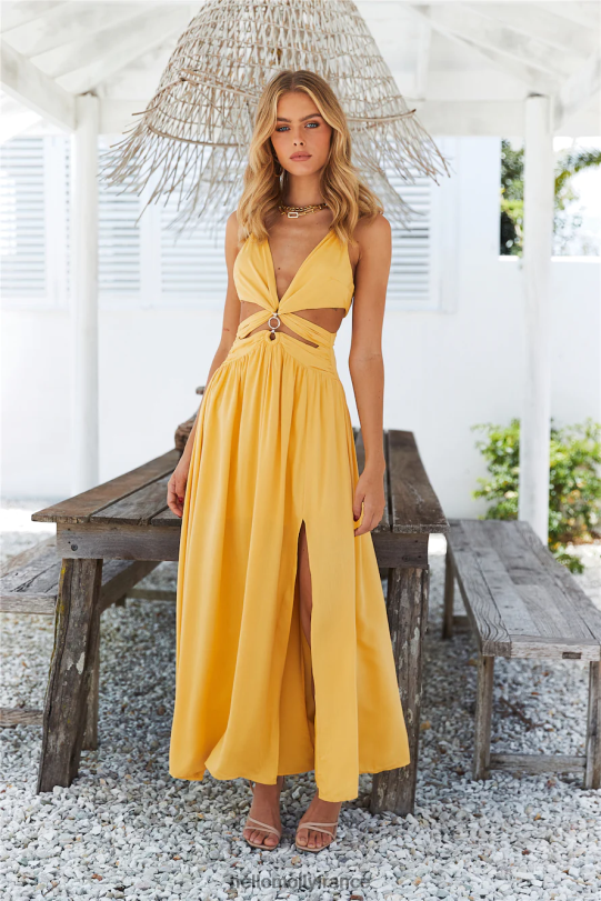 Hello Molly passion pour toi robe longue jaune vêtements 40222H6093