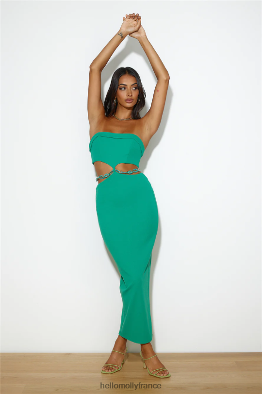 Hello Molly robe longue connect with me verte vêtements 40222H6194