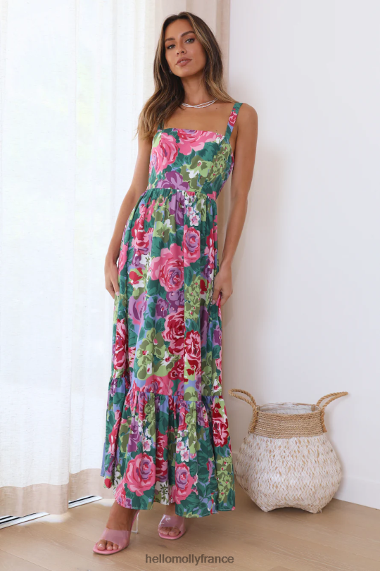Hello Molly robe longue jardin fleuri rose vêtements 40222H6041