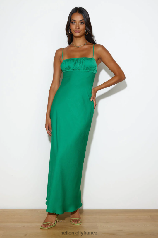 Hello Molly robe longue jolie longueur vert vêtements 40222H6202