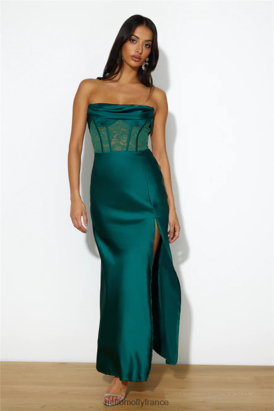 Hello Molly robe longue le lac des cygnes vert forêt vêtements 40222H6278