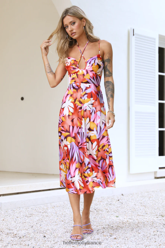 Hello Molly robe mi-longue gorg Sight orange vêtements 40222H5334