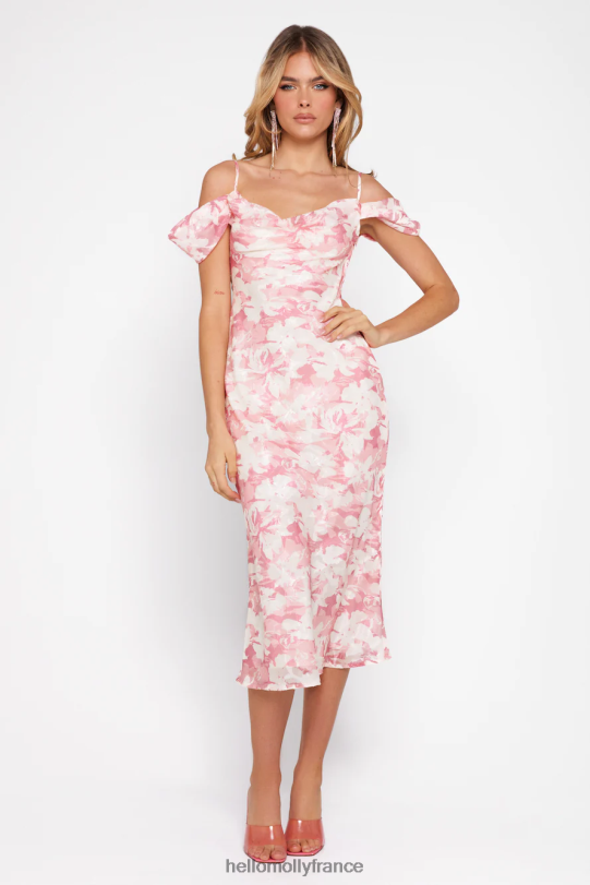 Hello Molly robe midi Fresh Horizon rose vêtements 40222H5117