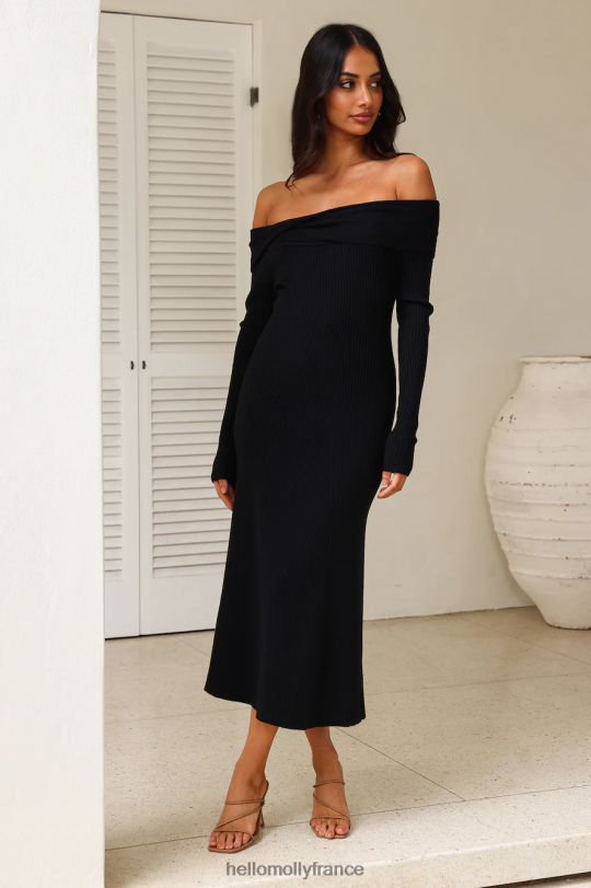 Hello Molly robe midi aventure dépliante noir vêtements 40222H5183