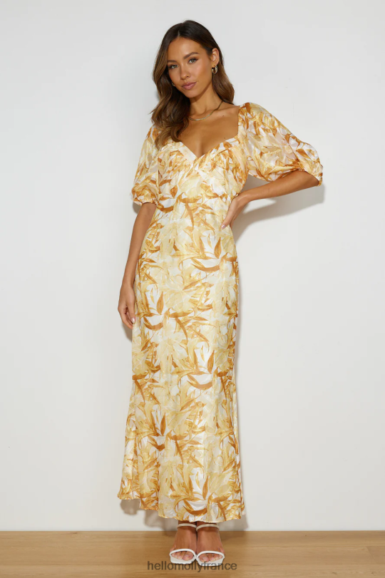 Hello Molly robe midi pour événement au bord de la piscine jaune vêtements 40222H5066