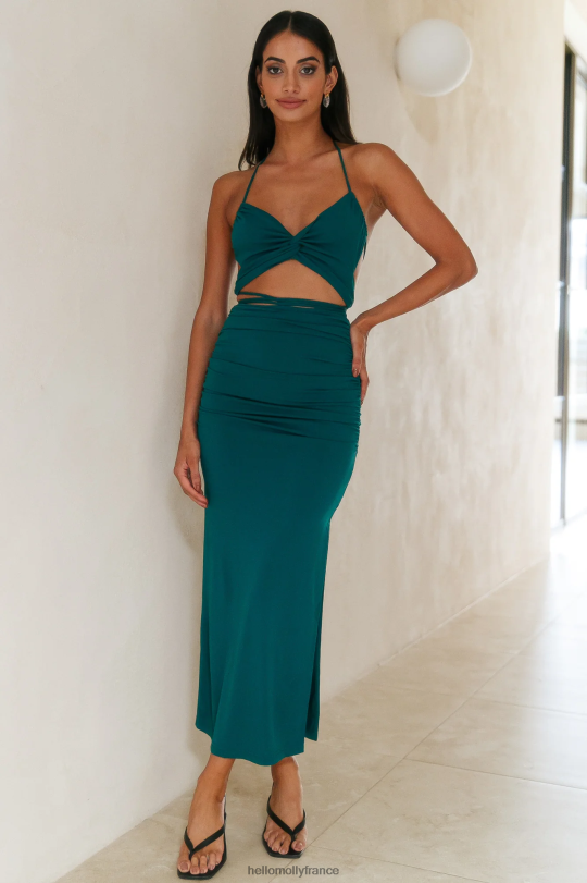 Hello Molly robe midi pure bliss vert forêt vêtements 40222H5072