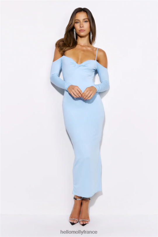 Hello Molly sa muse robe midi bleue vêtements 40222H5369
