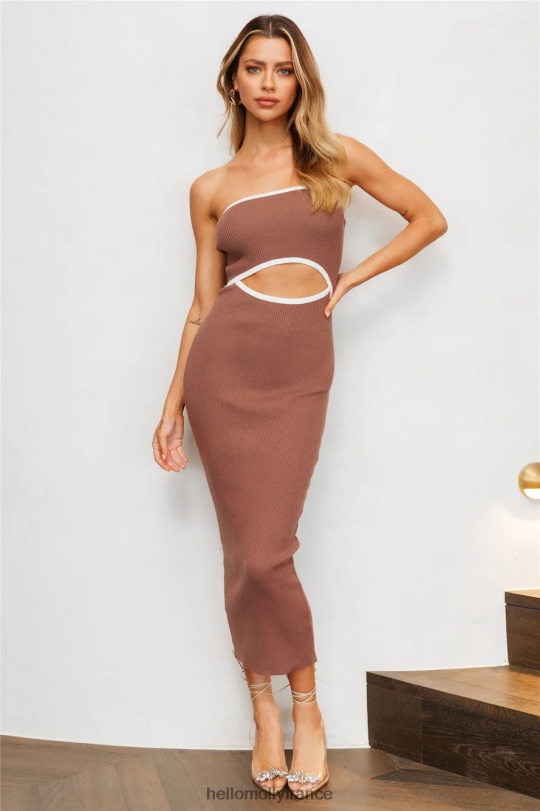 Hello Molly stupid games robe midi marron vêtements 40222H5333