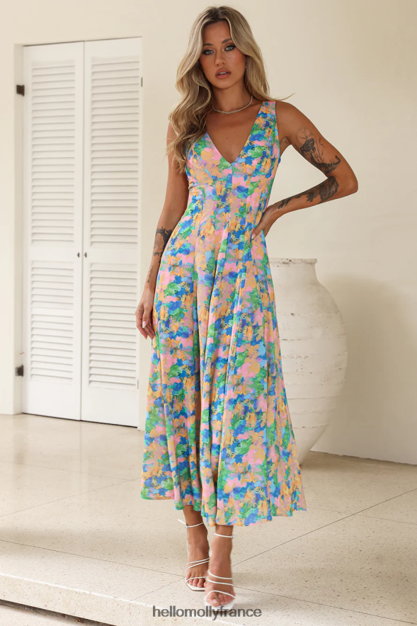 Hello Molly vêtements Blissful Luxuries - Robe midi multi 40222H4781