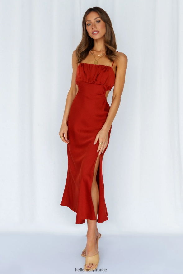 Hello Molly vêtements affaire de jour robe midi cuivre 40222H4078