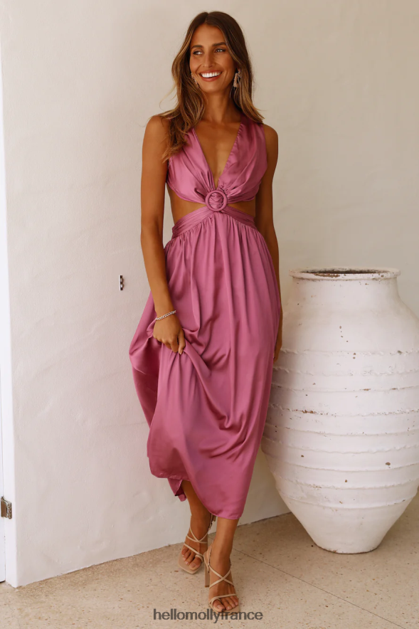 Hello Molly vêtements belle robe midi de voyages violet 40222H3721