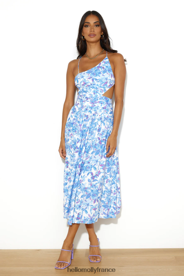 Hello Molly vêtements blooming as one robe midi bleu 40222H4614