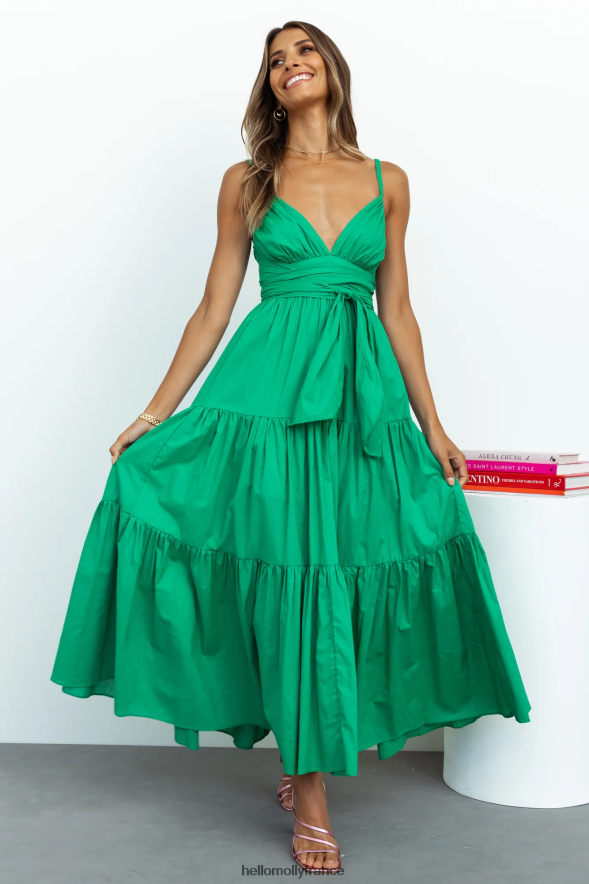 Hello Molly vêtements comme une robe midi tournesol vert 40222H3663