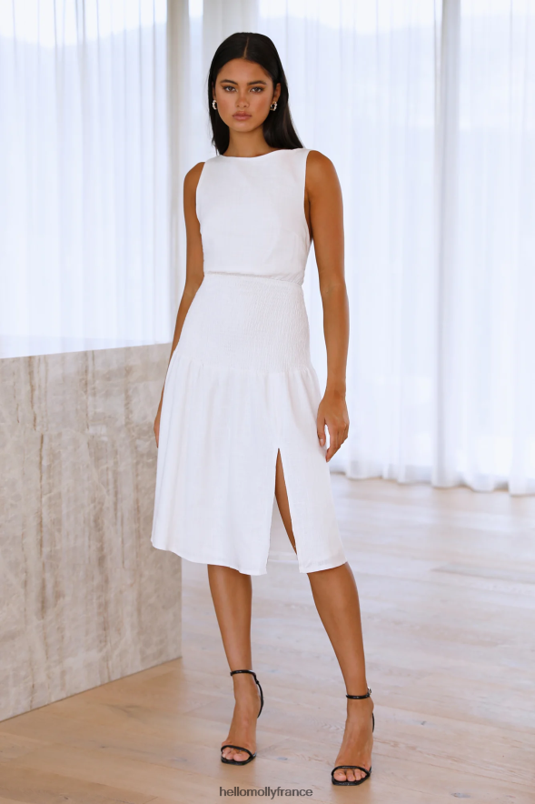 Hello Molly vêtements dans mes yeux robe midi blanche 40222H4160
