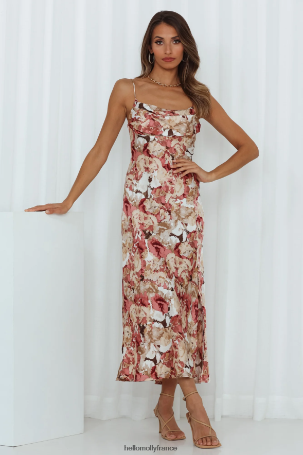 Hello Molly vêtements dawn talks robe midi rose 40222H3682