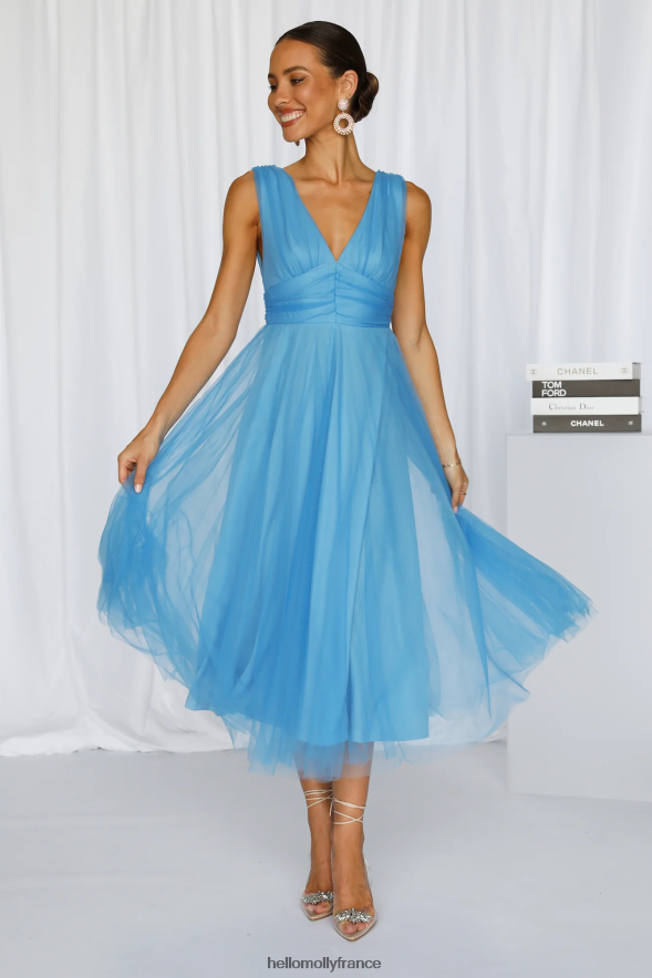 Hello Molly vêtements ella sourit robe midi bleu 40222H4468