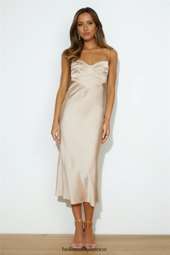 Hello Molly vêtements hi gorg robe midi champagne 40222H3802