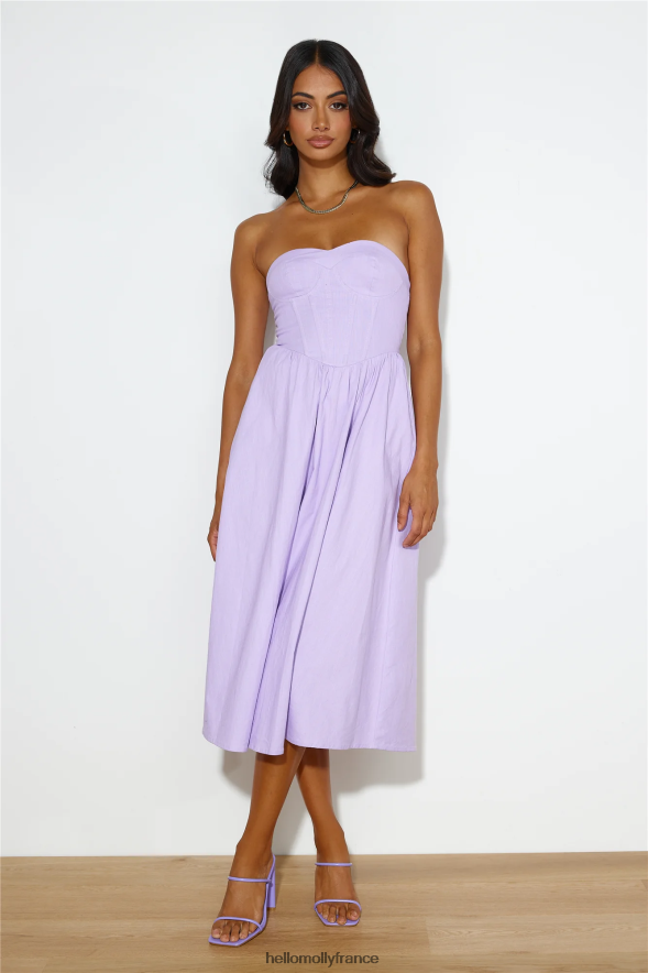 Hello Molly vêtements je rêve de cette robe midi lilas 40222H4641