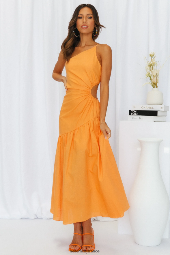 Hello Molly vêtements jolie et heureuse robe midi jaune 40222H3968